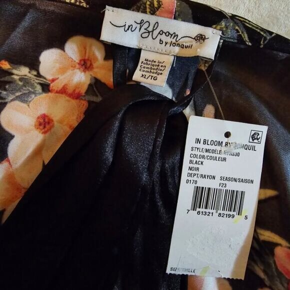 In Bloom Romance Collection Romance‎ Lace-Trim Floral Wrapper Robe - Extra Large - Picture 5 of 8